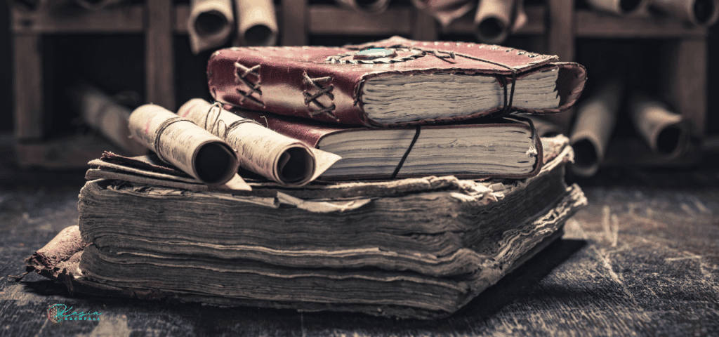 Old books representing the Akashic Records and Energy Healing